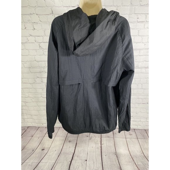 Champion Black Lightweight Half Zip Hooded Wind Breaker Zip Pockets Women’s L - Picture 4 of 9